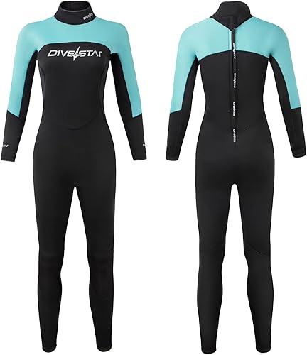 Trajes de neopreno de 0.118 pulgadas para hombres y mujeres, con cremallera frontal/trasera, traje de buceo de cuerpo corto y completo para buceo,