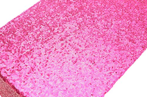 Partydelight 12" X 60" Hot Pink Sequin Table Runner For Wedding, Party, Bridal Baby Shower, Christmas. #TOP2