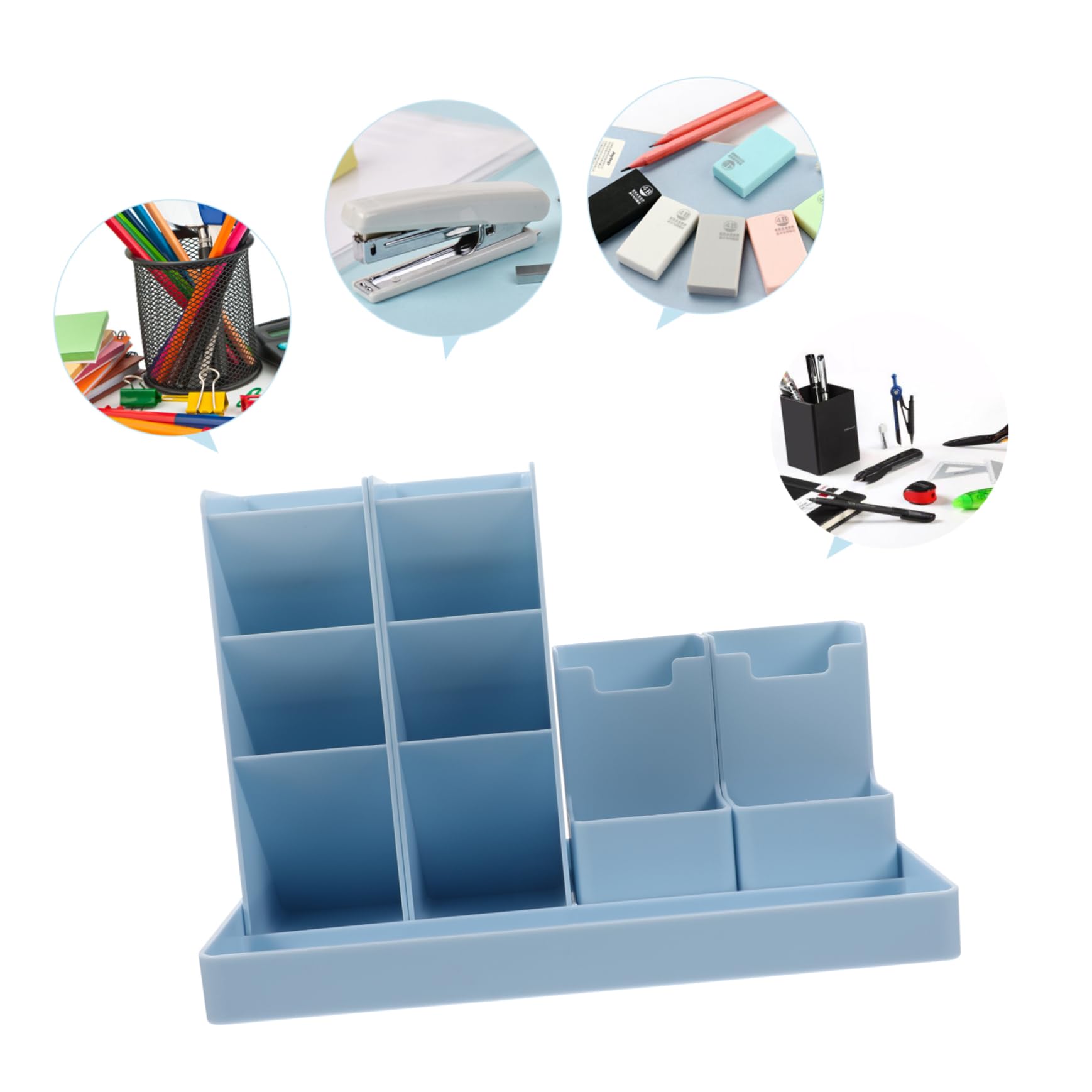 Homoyoyo Caja Porta Lápices Vertical Organizador de Bolígrafos de ABS Compartimentos para Accesorios de Escritorio Oficina