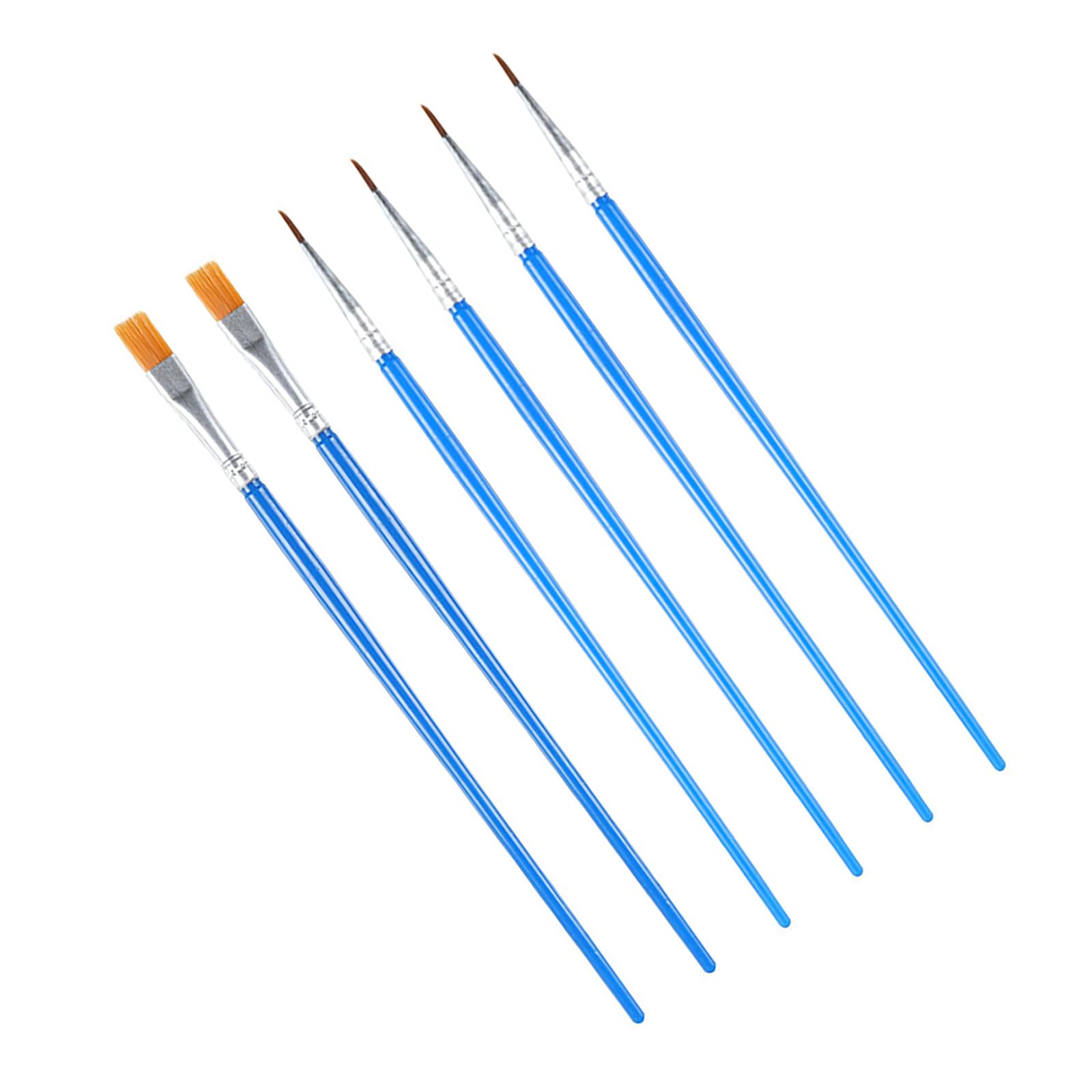 Juego de 6 Pinceles Finos para Pintar en Miniatura, con Punta Fina, para Pintura acrílica, óleo, Acuarela y Pintura Facial.