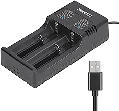 REACELL 18650 Universal Quick Charge Battery Charger for Li-ion Rechargeable Battery 3.7 V 18650 18490 18350 17670 17500 16340 14500 with USB Cable