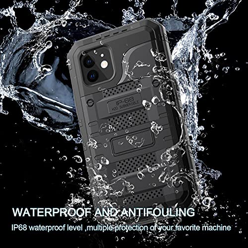 Coque iPhone 12 étanche IP68 et antichoc en métal noir - 4
