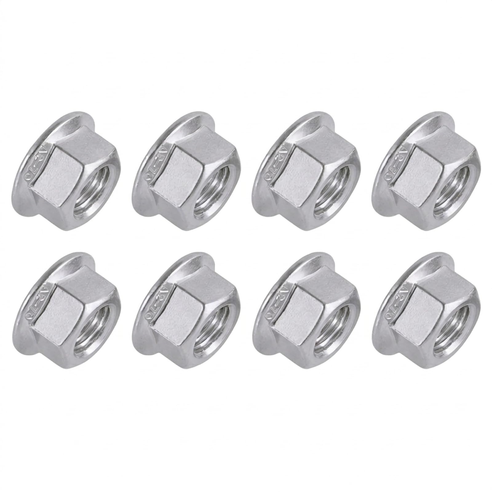 Alrens M12x1.5 Stainless Steel Flange Nuts, M12 Nuts Fine Thread Non-Slip Serrated Hex Lock Nut, Heavy Duty Fastener for Machinery and Automotive Repair Projects, 304 Grade Stainless Steel, 8-Piece