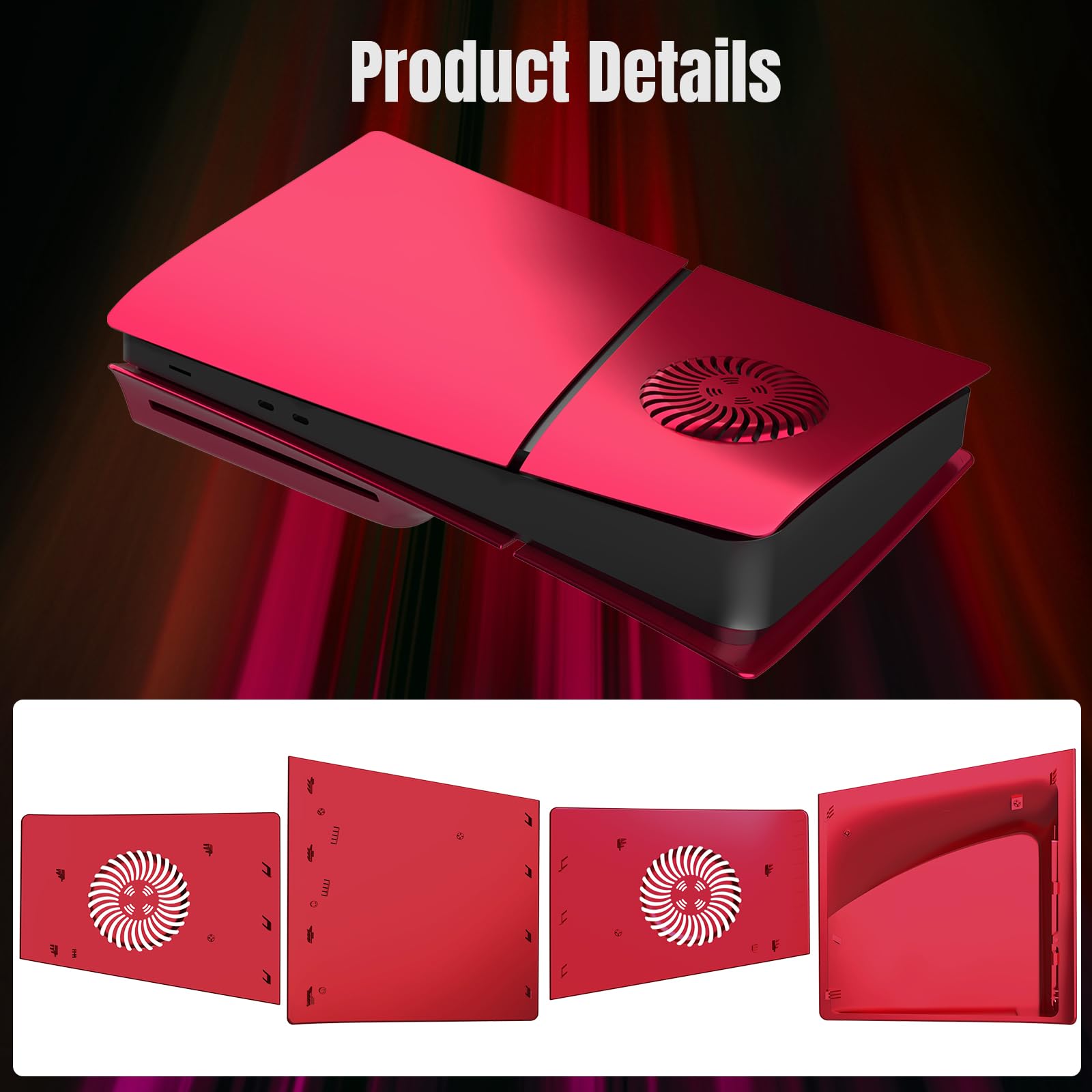 Façades pour PS5 Slim Disc Edition Plaque pour PS5 Slim avec aérations de refroidissement ABS Anti-rayures Anti-poussière Coque de protection de rechange pour Playstation 5 Slim Accessoires