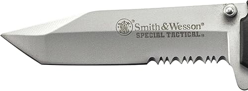 Miniatura 2 de Smith & Wesson Special Tactical CKTAC Cuchillo plegable de 8.1 pulgadas de alto carbono SS con una hoja de punta Tanto de 3.5 pulgadas y mango de