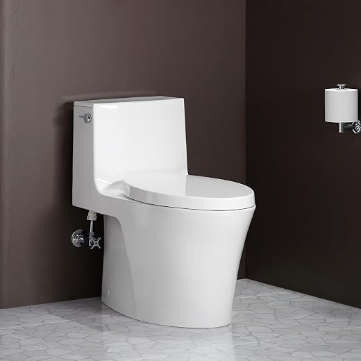 Kohler Veil One-Piece Floor Mounted Toilet | Ceramic Western Bathroom Commode with Anti-Bacterial Protection | Class 5 Flu...