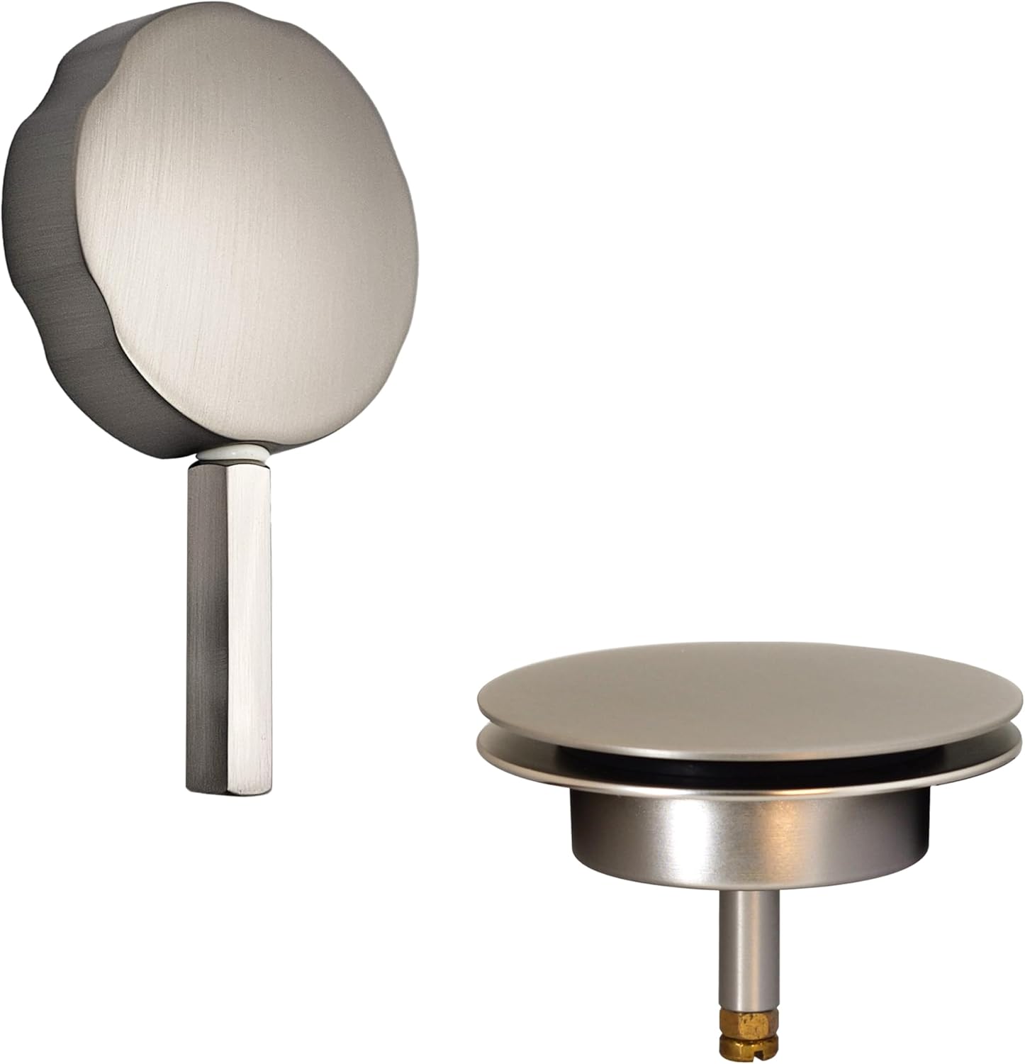 Westbrass D50TP-07 Lever Assisted Replacement Trim for Cable Drive Bath Drain Waste & Overflow Assemblies, Satin Nickel