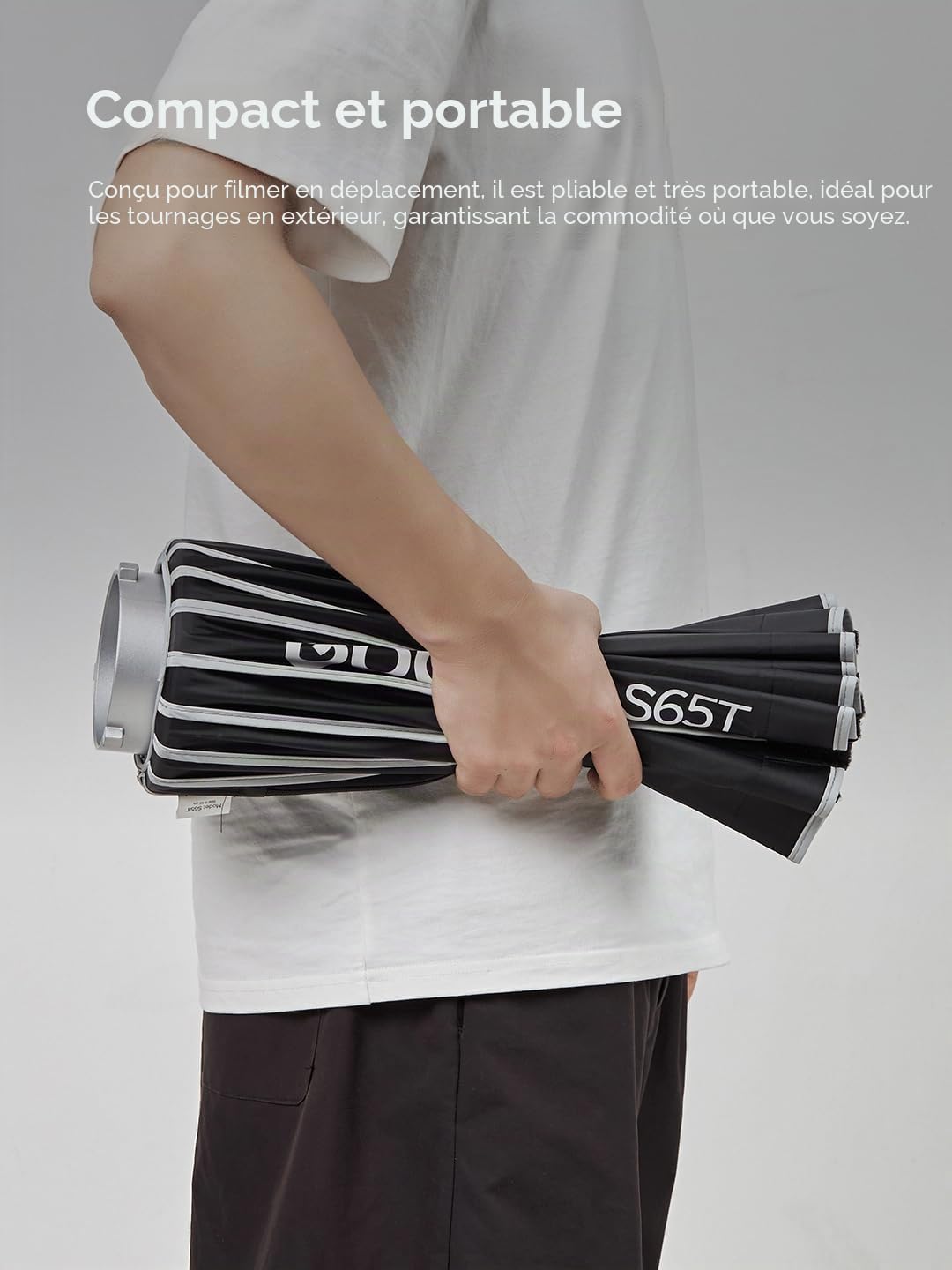 Godox Godox S120T Boîte à lumière parapluie à dégagement rapide 120 cm Support Bowens avec diffuseurs avant et intérieurs amovibles pour photographie, streaming en direct et voyage