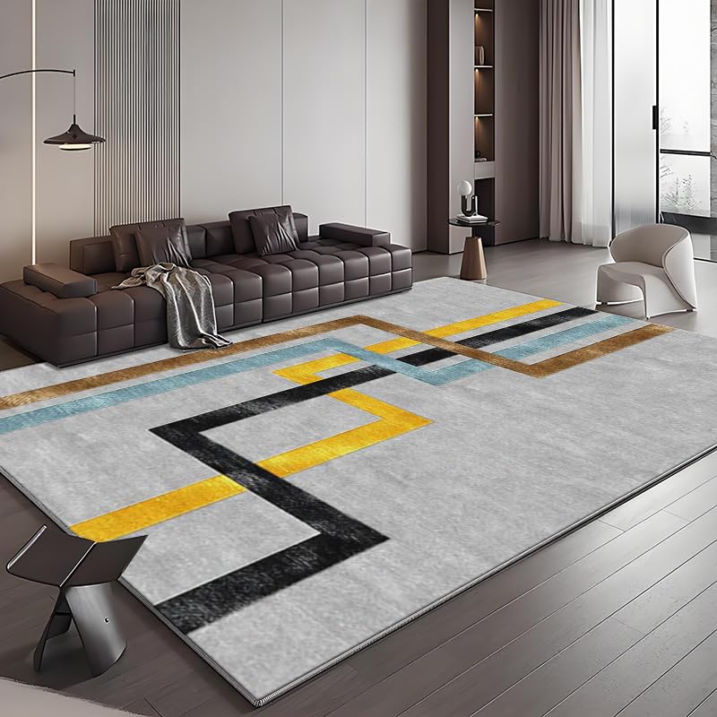 Tapis de salon gris antidérapant et doux au toucher pour chambre d'adulte