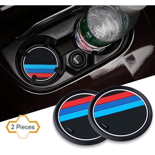Car Cup Holder Coaster for BMW M 1 3 5 7 Series F30 F35 320li 316i X3 X4 X5 X6 Silicone Crystal Cupholder Coaster 2.75 Inch 2 Pieces