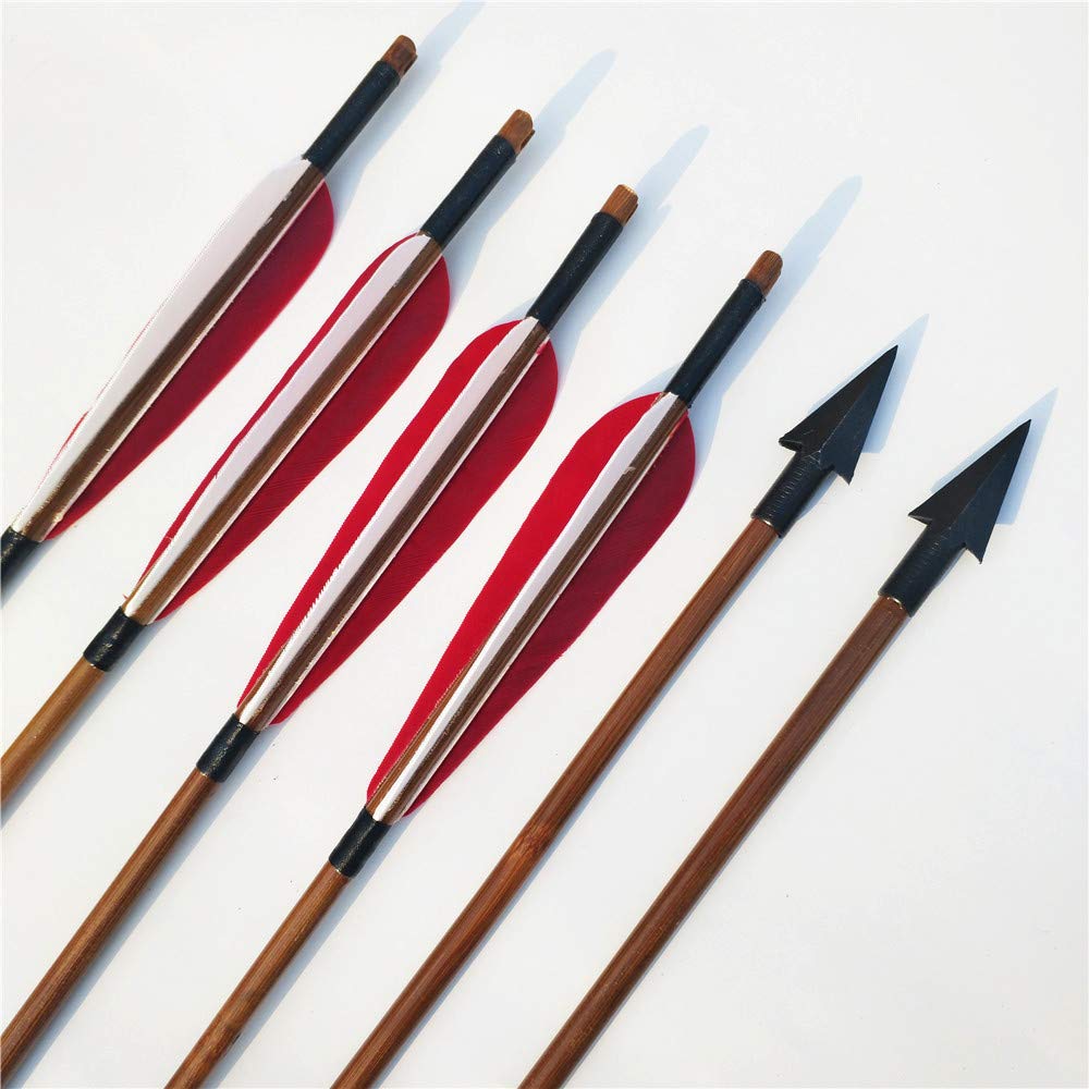 Lot De 12 Flèches En Bambou Toparchery - Plumes Dinde, OD8mm - Tir Traditionnel