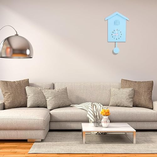 Vista 3 de Coo Coo - Reloj de pájaro canta a la hora cuco moderno de pared con sonidos a tiempo, alarma creativa de péndulo, regalos colgantes para niños