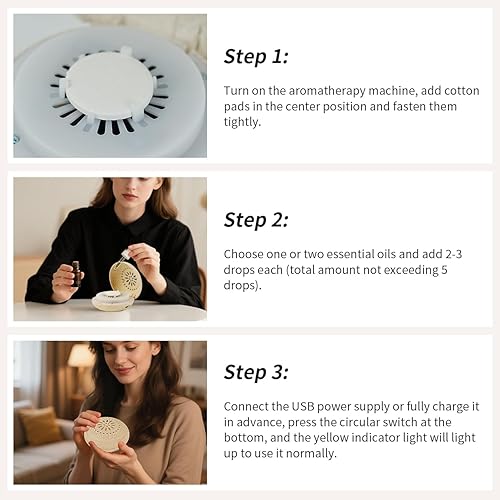 Miniatura 4 de Difusores de aceite esencial para el hogar, difusor de aromaterapia pequeño portátil, difusores ultrasónicos para aceites esenciales, apto para