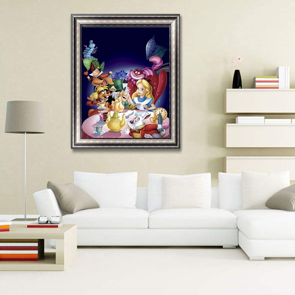Sukimi 5D DIY Diamond Painting Alice 16X20 inches Full Round Drill Rhinestone Embroidery for Wall Decoration