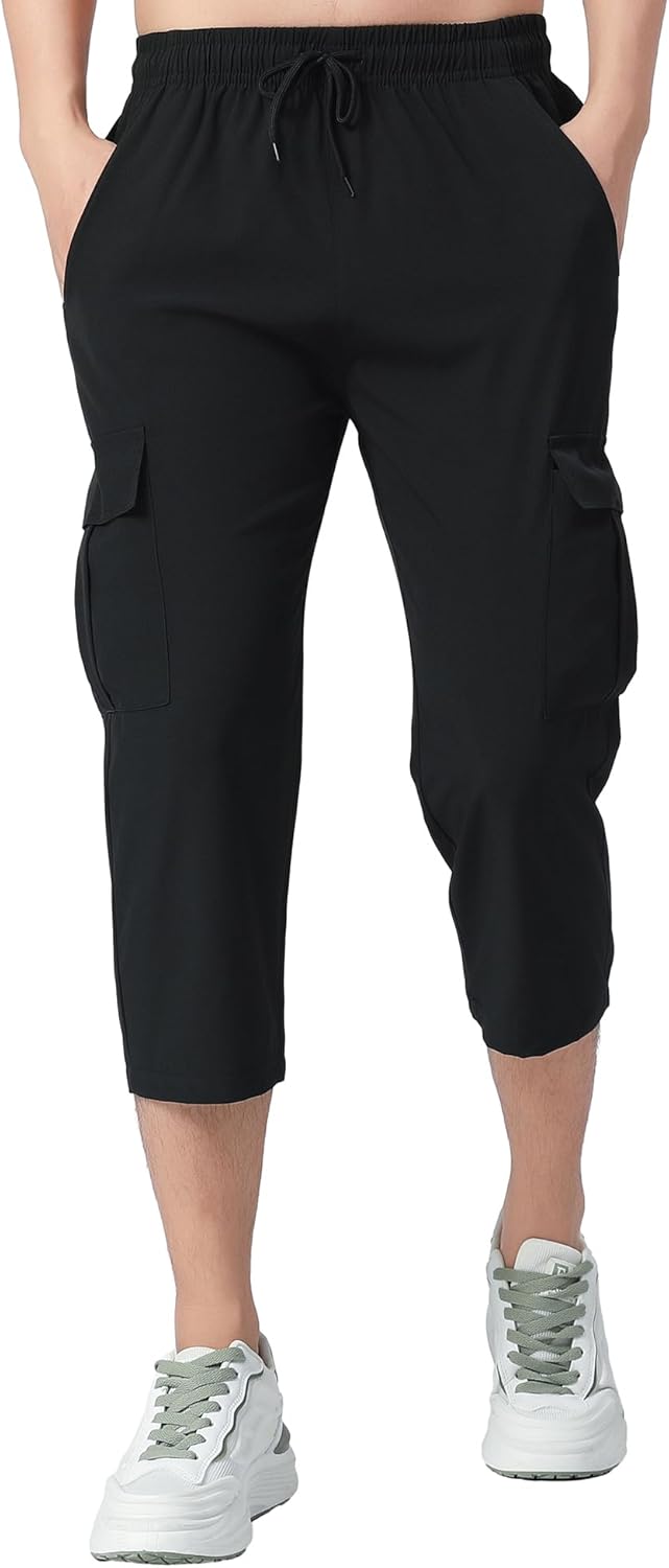 Boys Cargo Capris Youth Quick Dry Lightweight Pull-On Hiking Shorts for Sports Outdoor