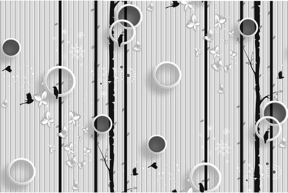 Geometry Shelf Liner Drawer Cabinets Furniture Decorative Paper Butterfly Wallpaper PVC Self Adhesive 17.7 Inch Wide (236x17.7 Inch, Black Ring)