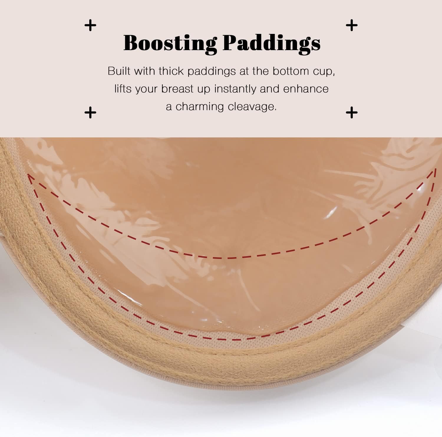 Wekofi Women’s Strapless Push Up Padded Underwire Sticky Invisible Adhesive Bra for Backless Dress - Image 6