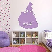 Vista 4 de Decoración de pared de princesa personalizada para habitación de niñas, calcomanía de vinilo para dormitorio, guardería de bebé, calcomanías