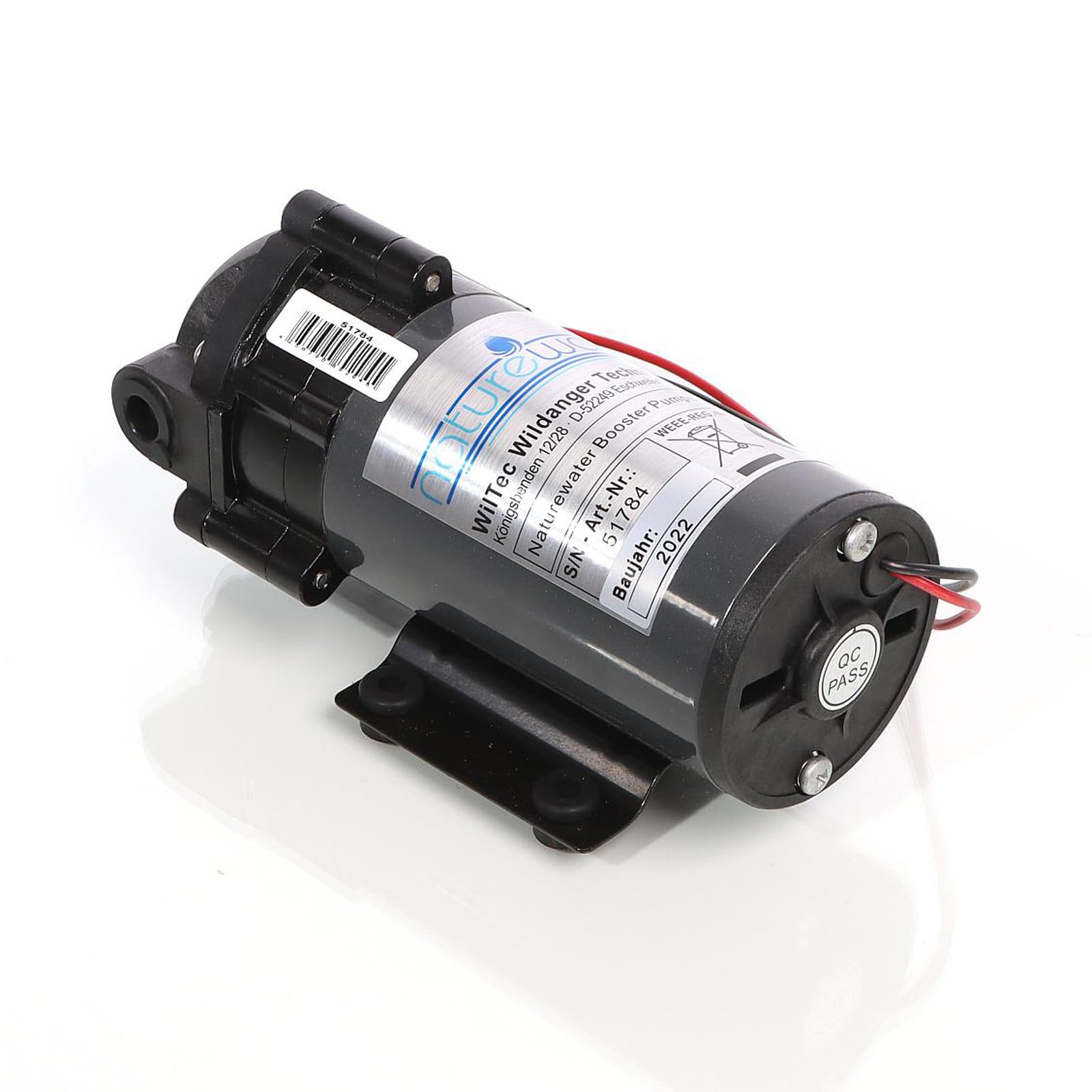 Naturewater Druckerhöhungspumpe 300 GPD (1135 l), Booster Pumpe 68 W für Umkehrosmoseanlage, Wasser Eingangsdruck 2 bar auf Ausgangsdruck 5 bar