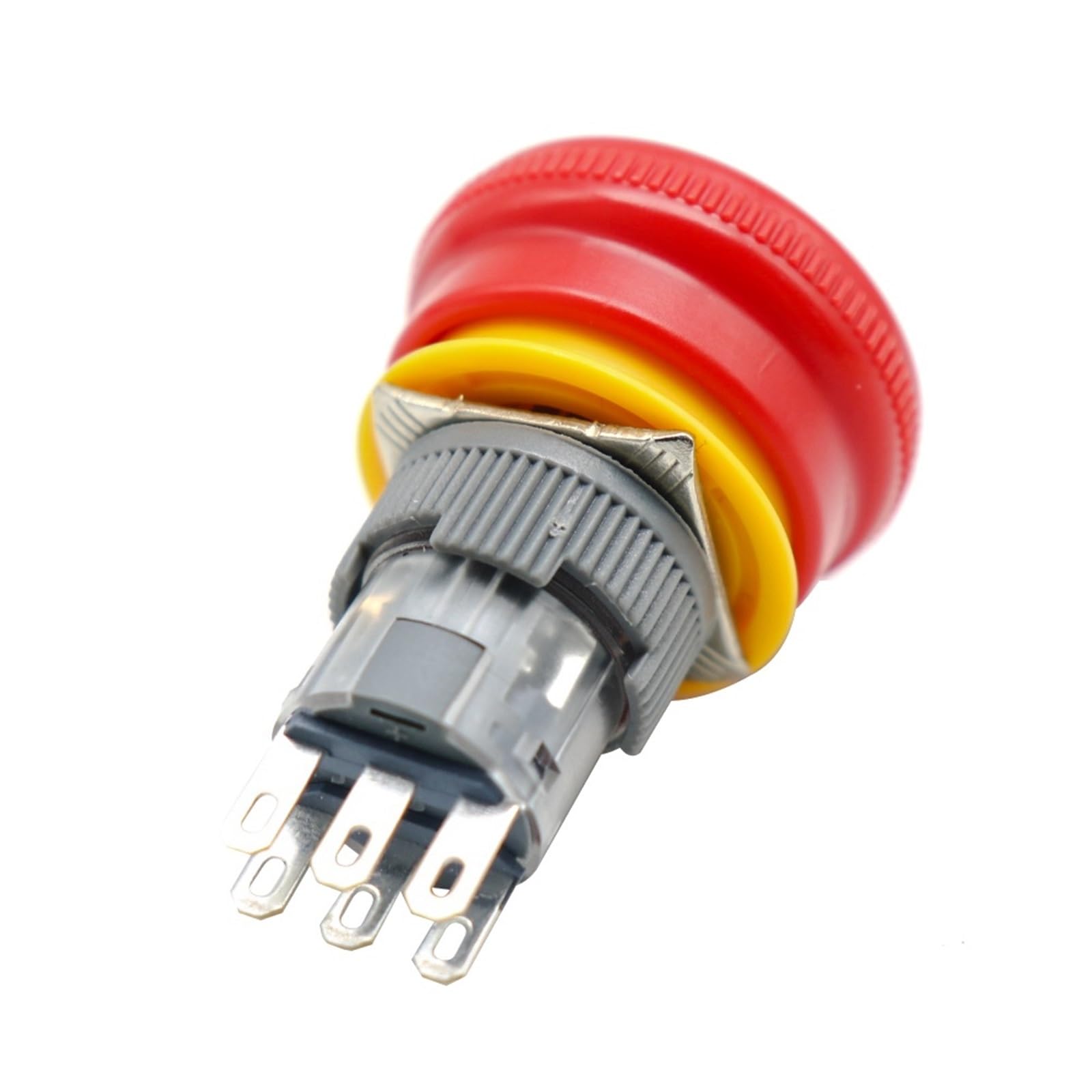 3 botones de parada de emergencia de cabeza grande de 16 mm para pausa de emergencia 1NO1NC 2NO2NC
