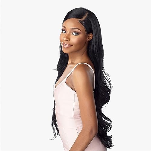 Miniatura 5 de Sensationnel What Lace Pelucas 13X6 - Emery Frontal de Encaje Atado a Mano Sin Pegamento Sintético Con Densidad Natural Línea de Cabello Predepilada