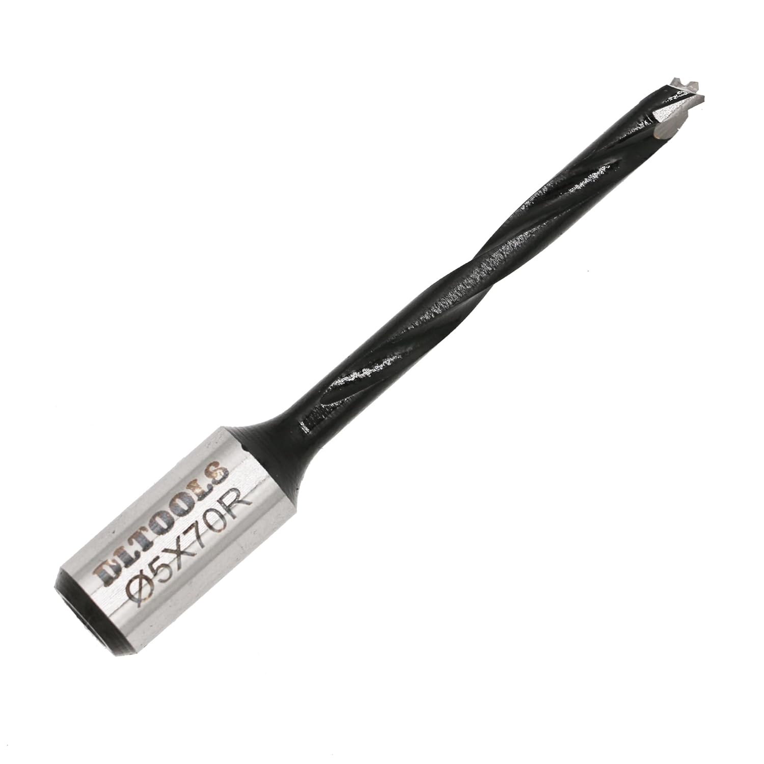 DLTOOLS Carbide Tipped Brad Point Boring Bits with Right Hand Rotation (R Dia(5mm) x Long(70mm) x Sh(20mm))