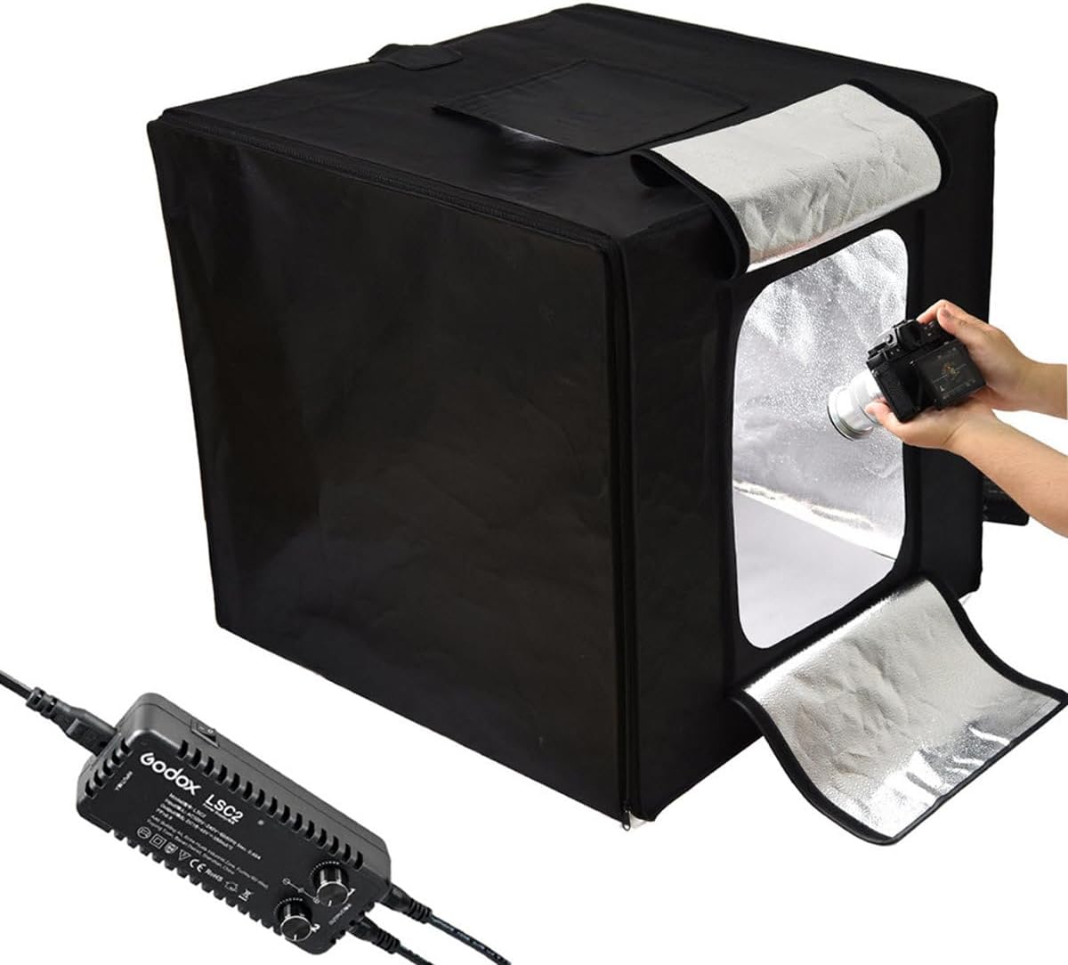 Godox Mini LED Photography Studio Shooting Tent 40x40x40cm LSD40 2PCS LED lamp Band Power 40W 10000~11000 Lumen with Carry Bag
