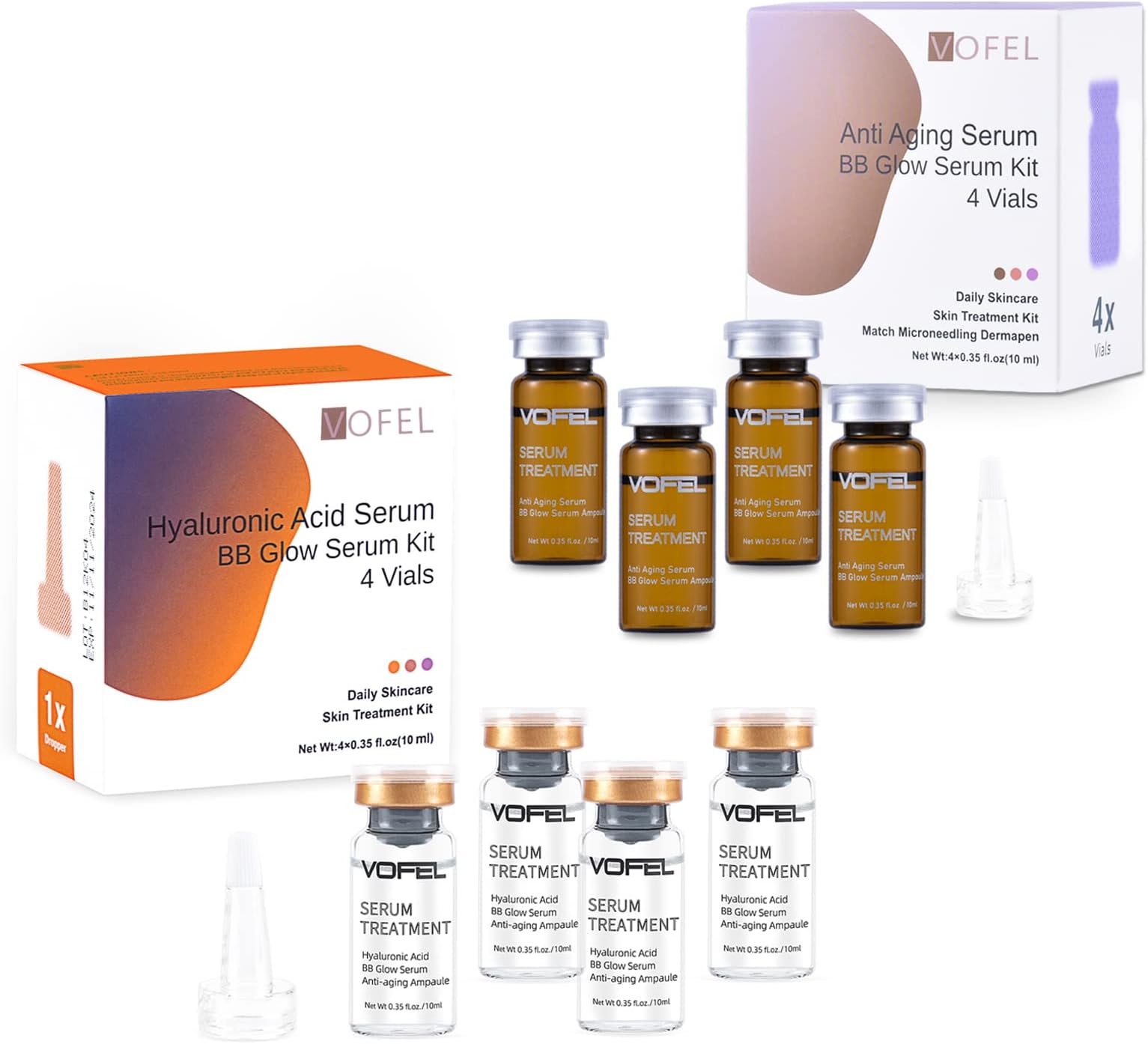 Anti Aging Serum Hyaluronic Acid Serum For Face BB Glow Starter Kit Serum Ampoules for Skin Treatment Kit 0.35 oz 8 Vials