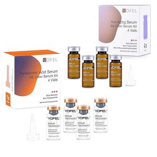 VOFEL Suero antienvejecimiento de ácido hialurónico para cara BB Glow Kit de inicio de ampollas de suero para kit de tratamiento de la piel, 0.35