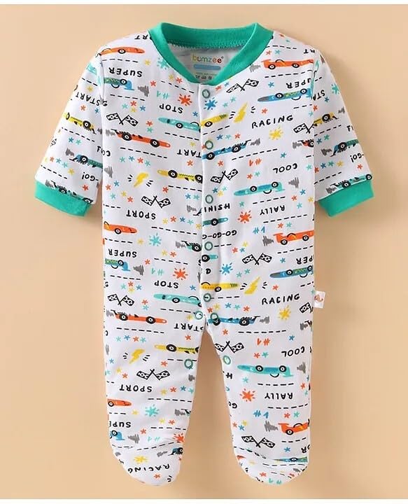 Image of New Born Baby 100% Cotton Rompers for Sleepsuits Jumpsuit Night Suits for Baby Boys & Girls |Onesies| Infant Clothes Pack of 3