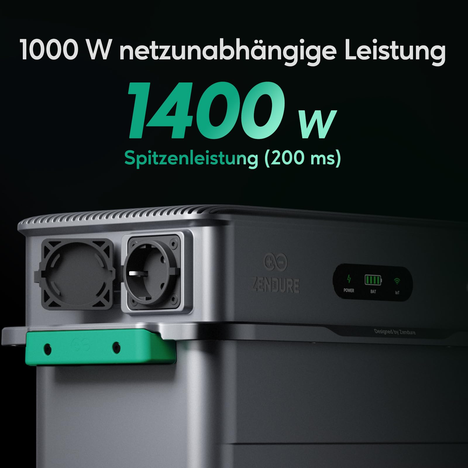 Zendure SF800 Pro 2 Balkonkraftwerk mit Speicher, Solarspeicher für Balkonkraftwerk 800W AC Ausgang mit 1,92kWh LiFePO4 Akku, Erweiterbar auf 11,52kWh, Plug & Play, IP65, KI-Energie Management System