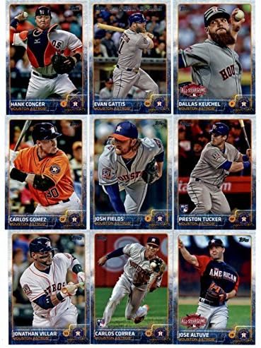 2015 Topps Baseball Cards Houston Astros Complete Master Team Set (Series 1 & 2 + Update - 43 Cards) With Carlos Correa Rookie (2 different), Nick Tropeano, Tony Sipp, Jason Castro, Matt Dominguez, Mike Foltynewicz, Jesus Guzman, Chris Carter in Protective Snap Case
