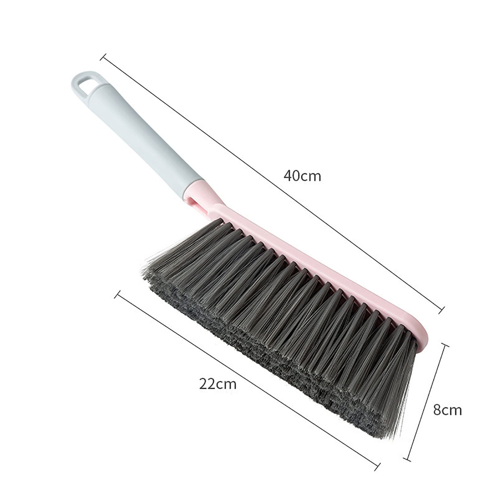 SwissHome 1PCS Hand Broom Cleaning Brush Soft Bristle Hand Brush with Long Handle Multi-Functional Dusting Brush for Bed, Car, Sofa, Furniture, Clothes, and Carpet (Pink,15.7 Inch) 1