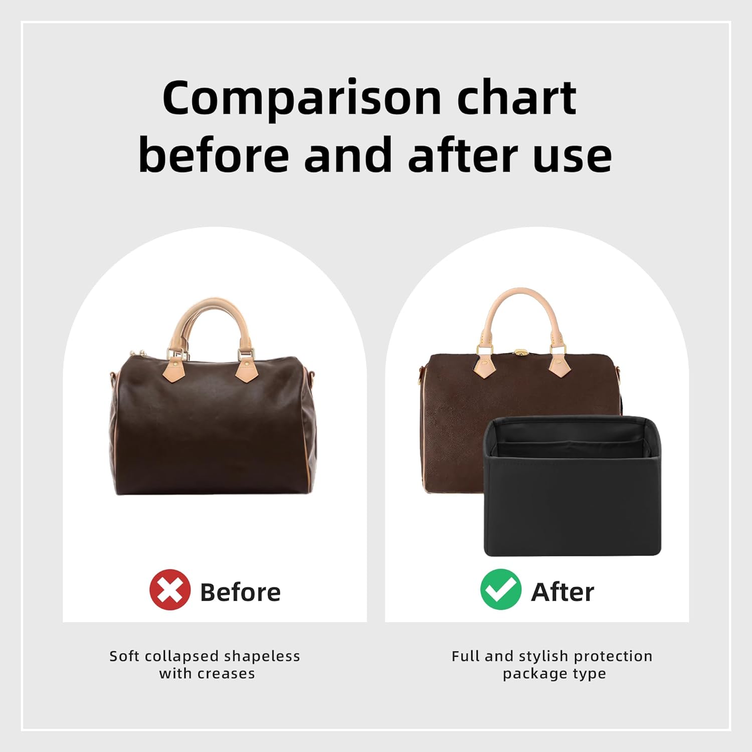 DGAZ Silk Purse Organizer Insert Fits LV Speedy 16/20/25/30/35/45 bags,Silky Smooth Bag Organizer,Luxury Handbag & Tote Shaper(Black,SP25) - Image 4