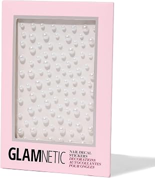 Glamnetic Nail Stickers for Nail Art - Pearlfect | 3D Pearl Adhesive Nail Decals, Customizable | 120 Gems Per Sticker Sheet, 4 Sizes