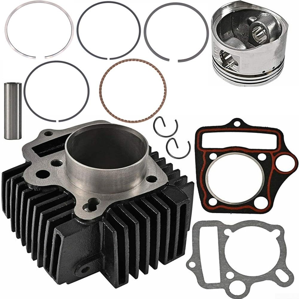 Kit cilindro con foro grande da 52,4 mm con guarnizione ad anello per motore a 4 tempi da 110 cc, 125 cc, gruppo motore per parti di riparazione per moto da cross go kart Pocket Bike
