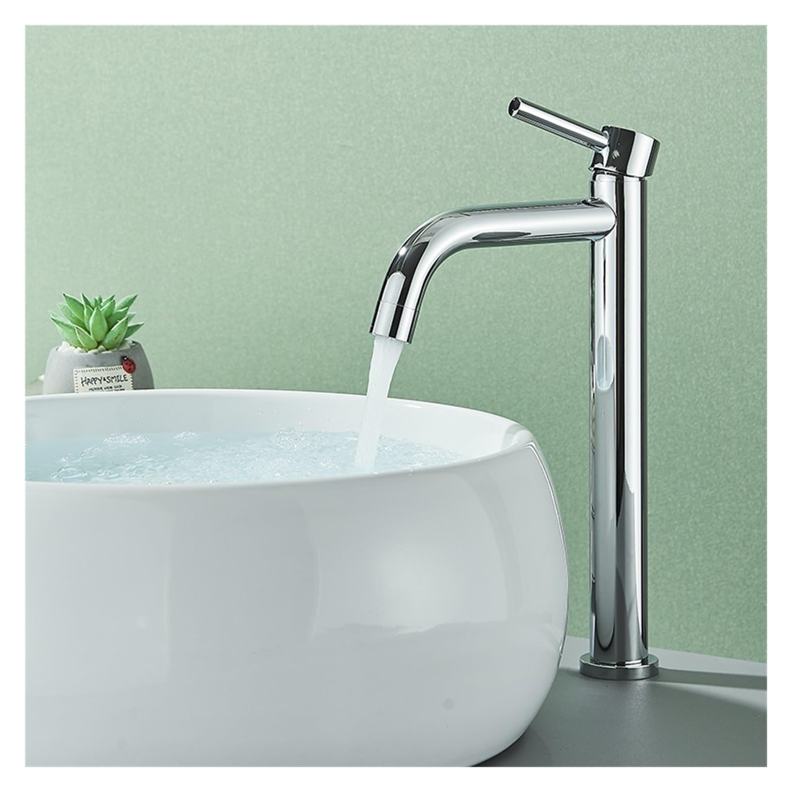 Grue de lavabo de salle de bains mitigeur haut de gamme finition chrome