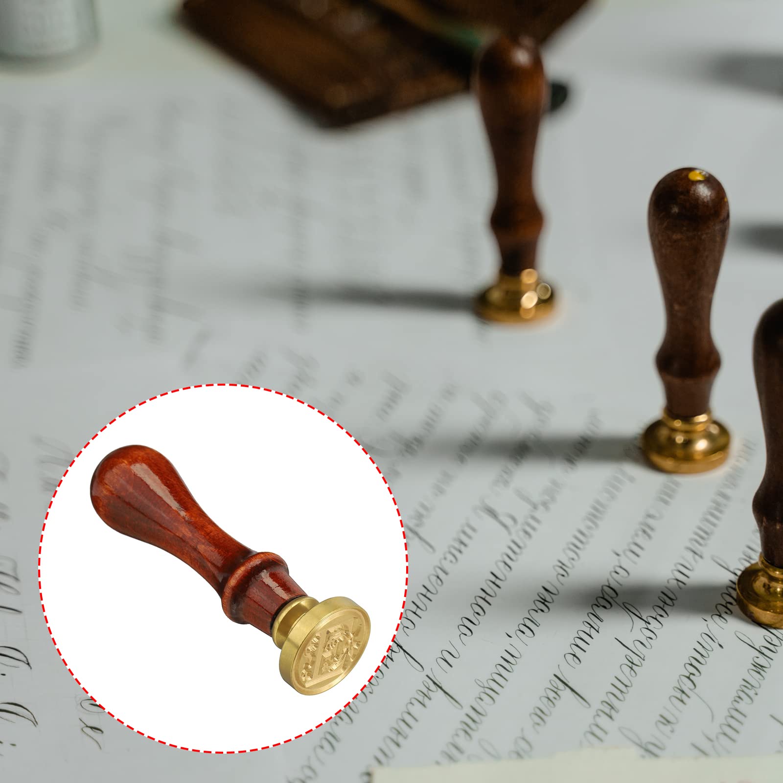 YOKIVE Alphabet Wax Seal Stamp, Letter Stamper with Removable Handle Head Decorate Postcards - Image 4