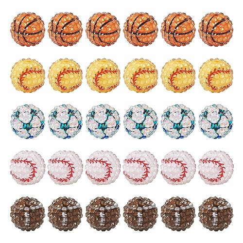 Cuentas de resina deportivas de 20 mm para reparar y armar pulseras 2