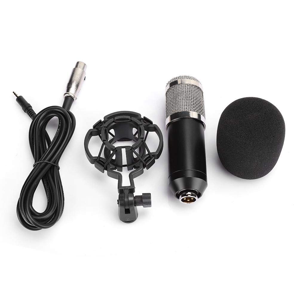 Goshyda Kabelgebundenes Mikrofon Computer Omnidirektionales Kondensatormikrofon mit Ständer für Live-Streaming-Karaoke
