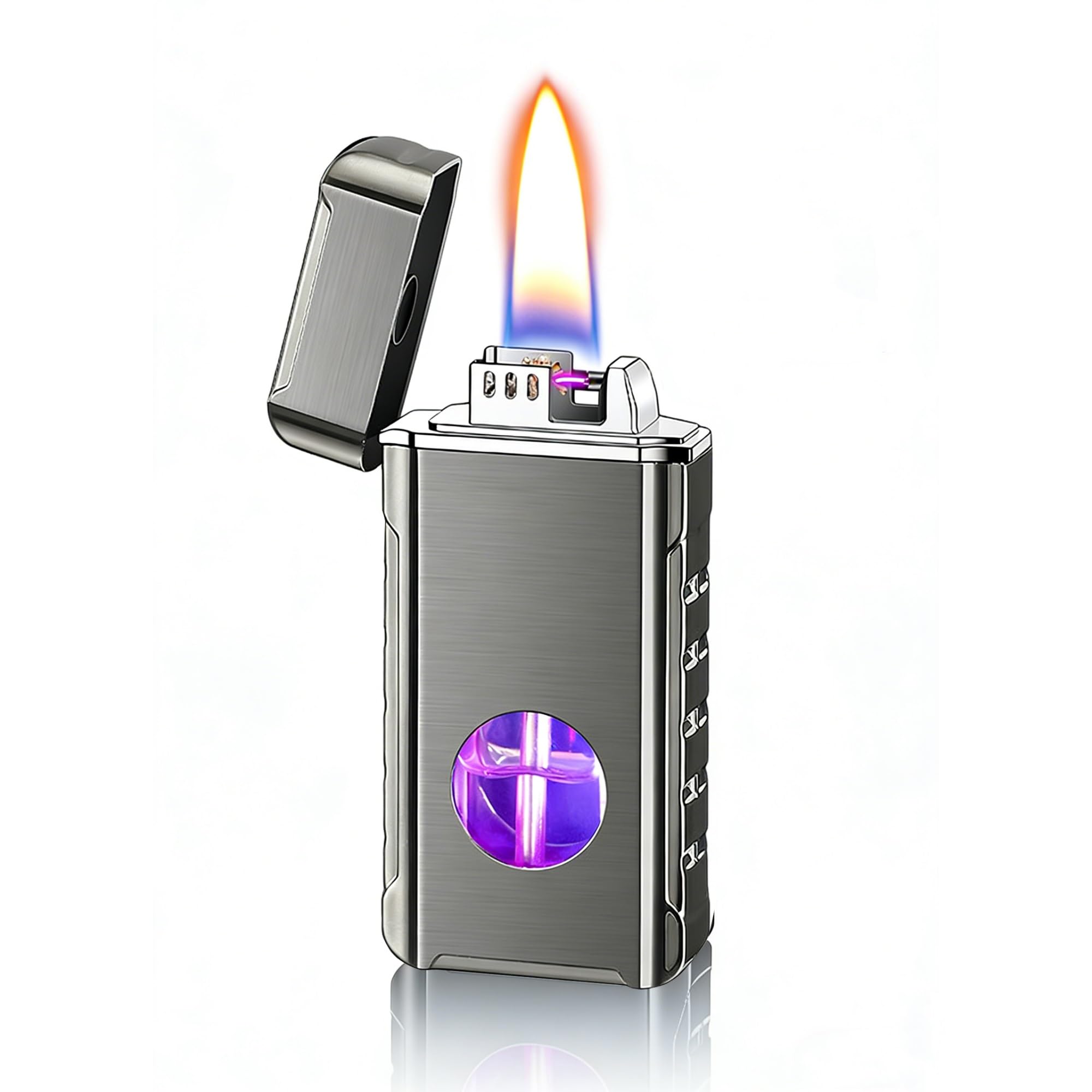 Encendedor de queroseno inteligente con 4 métodos de encendido táctil y cuerpo de metal duradero