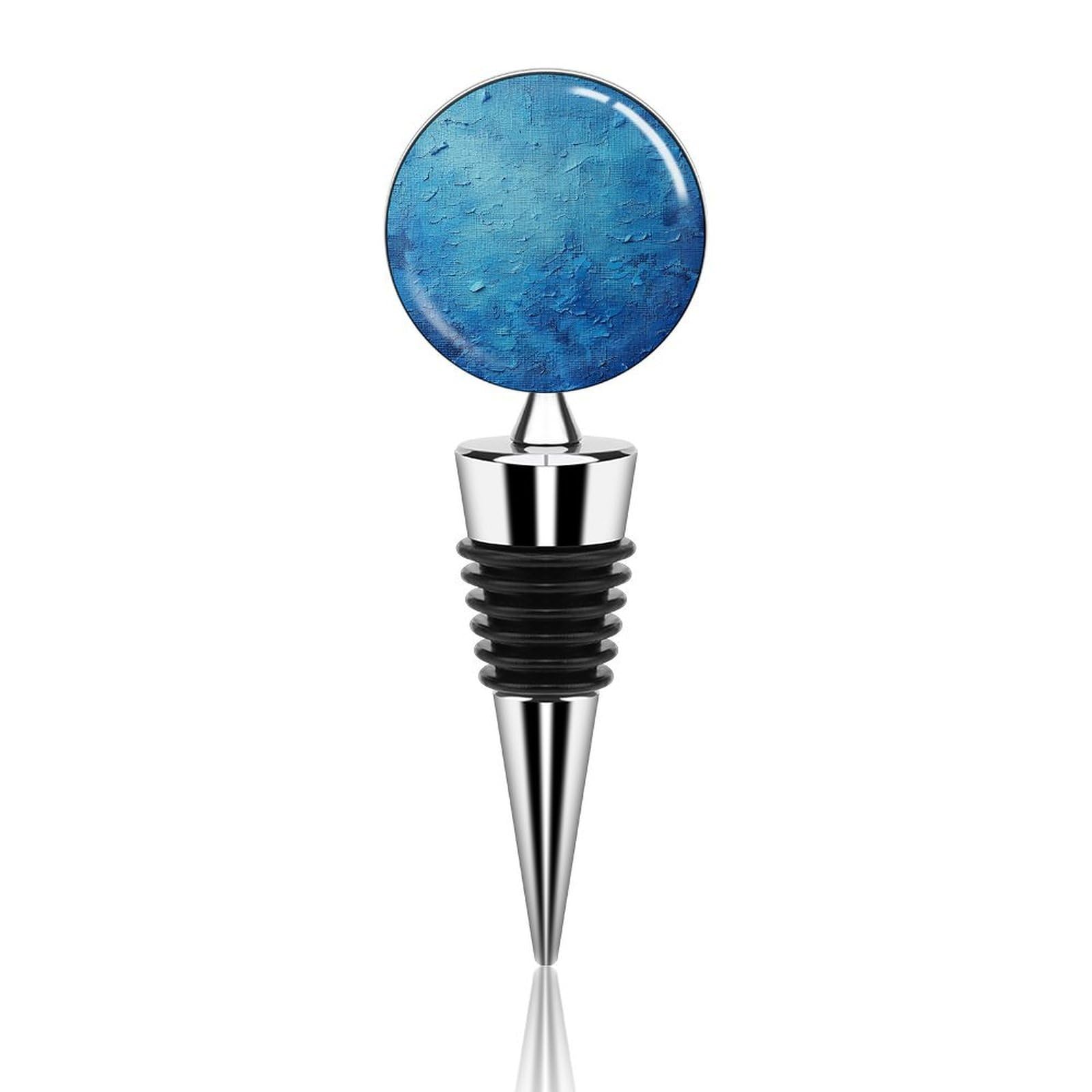 Bouchons de bouteille en tissu bleu abstrait parfaits pour vos repas de Noël