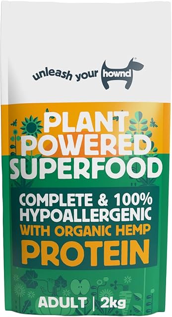 HOWND Complete Plant Powered Superfood 100% Hypoallergenic Dog Food Hemp Protein and Moringa Adult Vegan Dry Dog Food 2KG