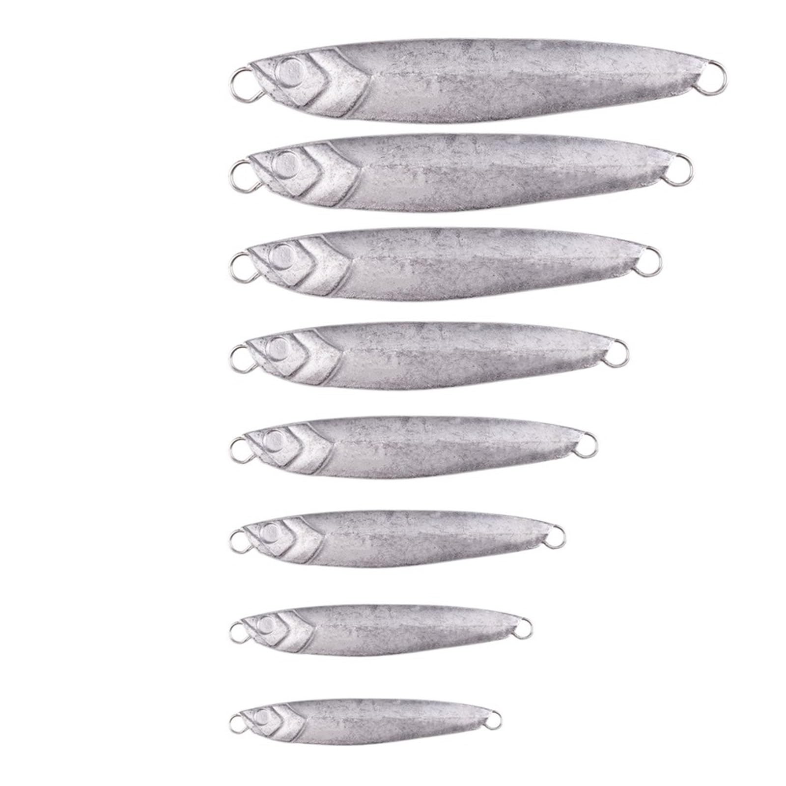INEOUT 20 Pcs/lot Bricolage Non Peint Métal Coulé Jig Cuillère 7g-10g-14g-17g-21g-24g-30g-40g Blanc Coulée Gabarits Mer Bar Pêche Leurre Attirail