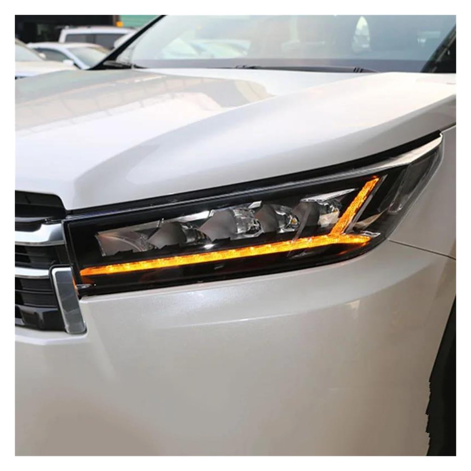 Gruppo Faro Anteriore 1 Coppia Per Highlander 2018 2019 2020 2021 Fari Anteriori LED Completi Auto Lenti Proiettore Aggiornamento Faro Proiettore Anteriore