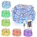 Kohree String Lights Christmas Light, Colored Fairy Light, 33ft 100 LEDs 16 Colors, USB Powered Warm White Multi Color Changing String Lights with Remote, Silver Wire Lights for Holiday Decoration