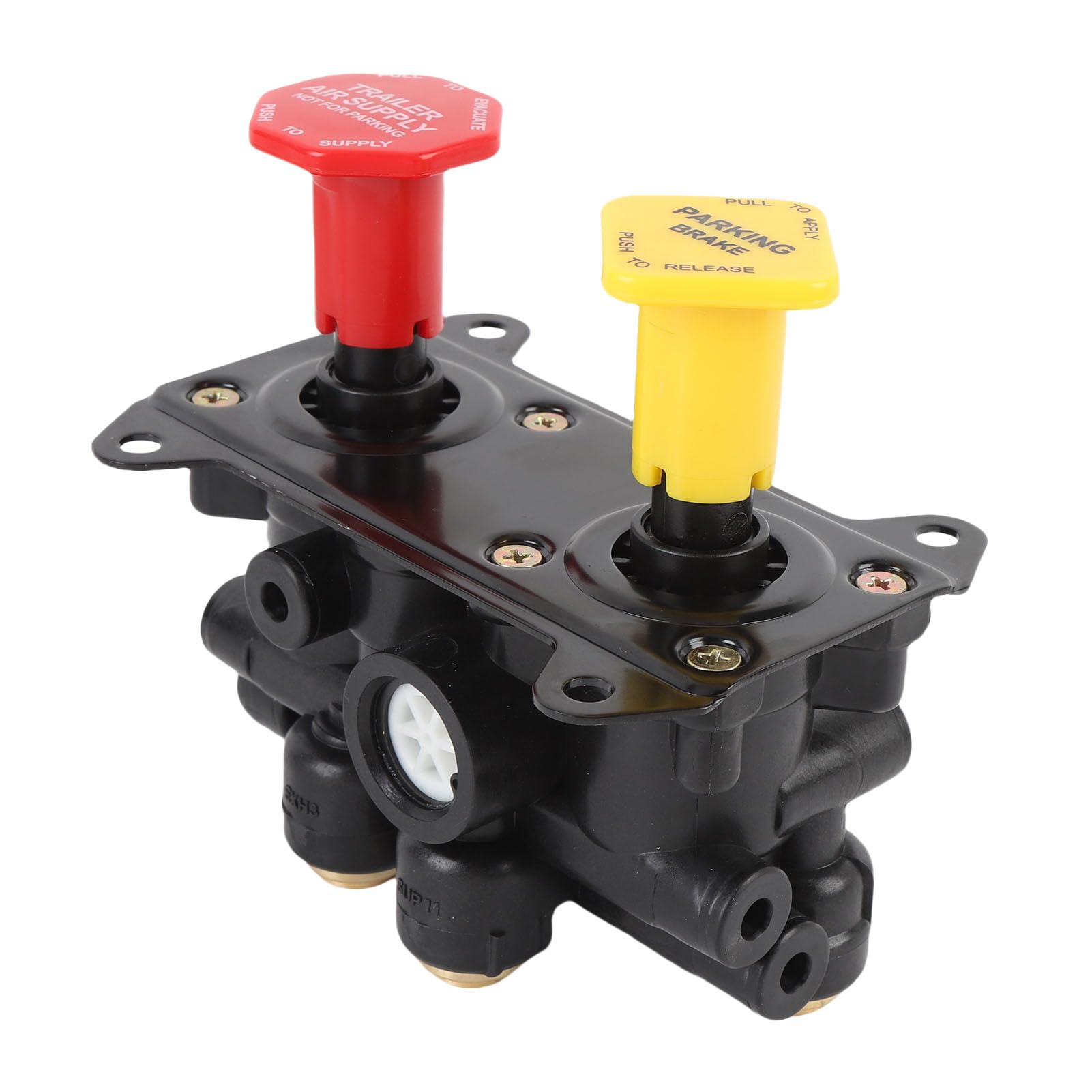 CHICIRIS Soupape de Commande de Frein de Tableau de Bord Soupape de Commande de Frein de Stationnement Pneumatique ABS Métal 3 Ports PTC de 8 Pouces Remplacement MV3 pour 800257 pour Camions Lourds