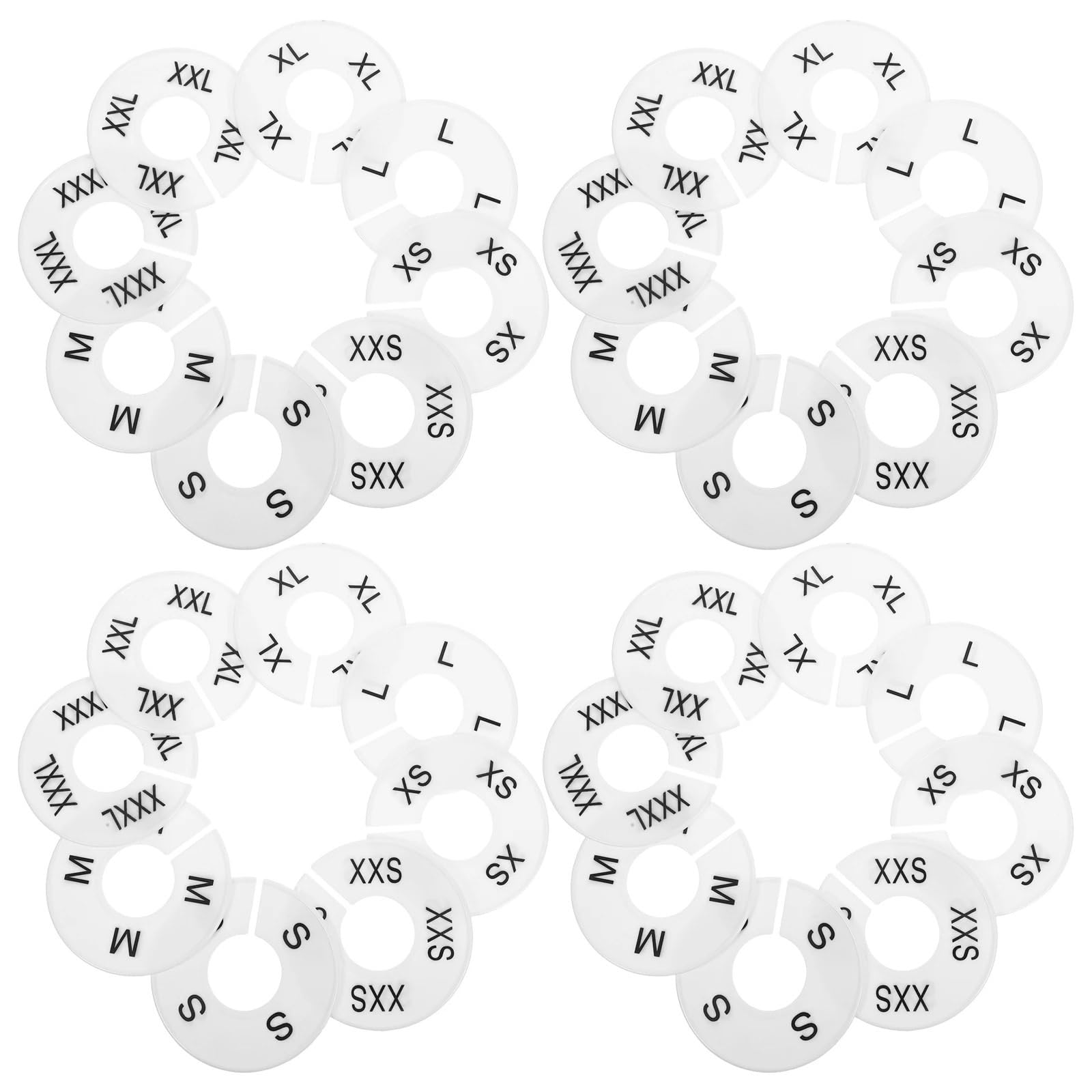Yangshe One Color Plastic Clothing Size Dividers 40Pcs 5Set Closet Wardrobe Organization