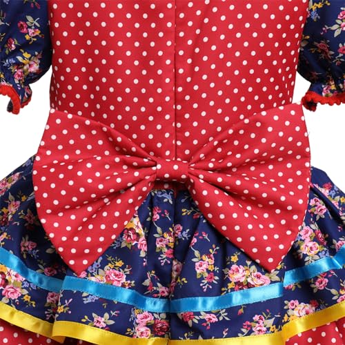 Vestido para niña pequeña estilo Festa Junina con lazo rojo miniatura 5