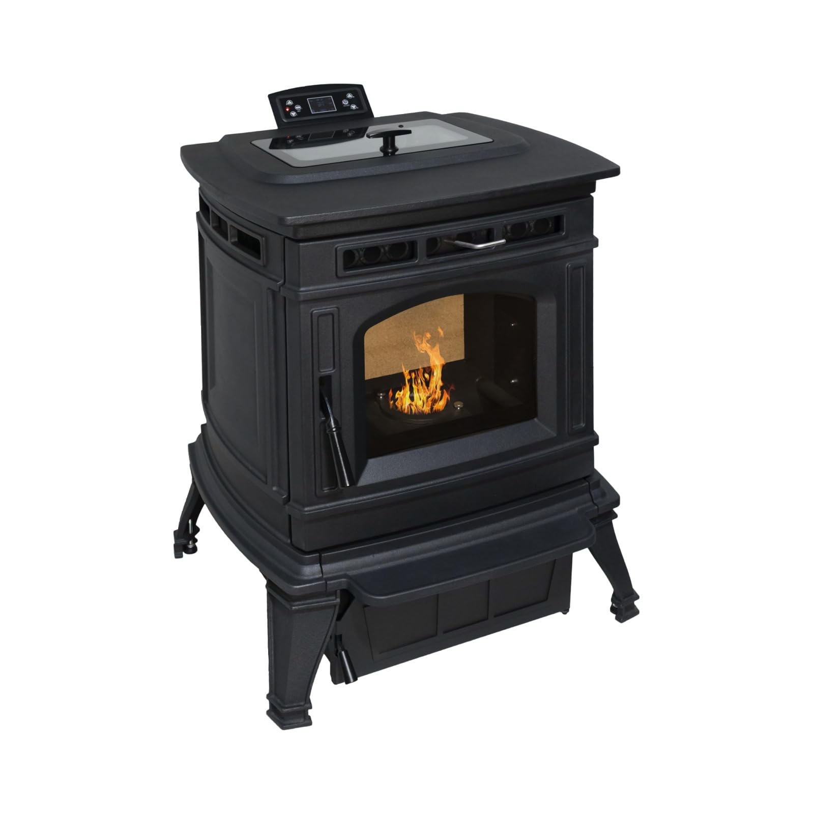 EIDER BIOMASA Estufa de Pellets MÁXIMA FUNDICIÓN – 10 kW – Cuerpo Hierro Fundido – Tolva 15 kg – Hasta 230 m³ – Programable – Encendido Rápido – Clase A+